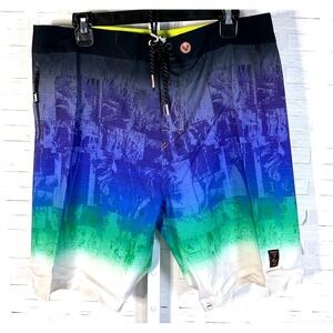 VAST Island‎ Texture Copper 29 CU Series Blue Multi Men's  Board Shorts Sz 36